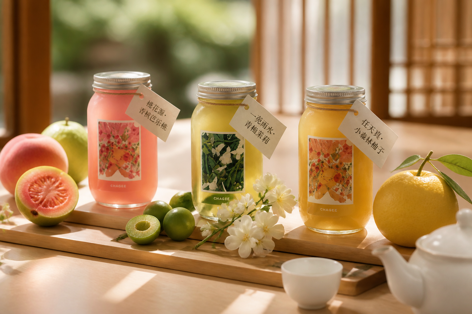 霸王茶姬のドリンクと落ち着いた店内
